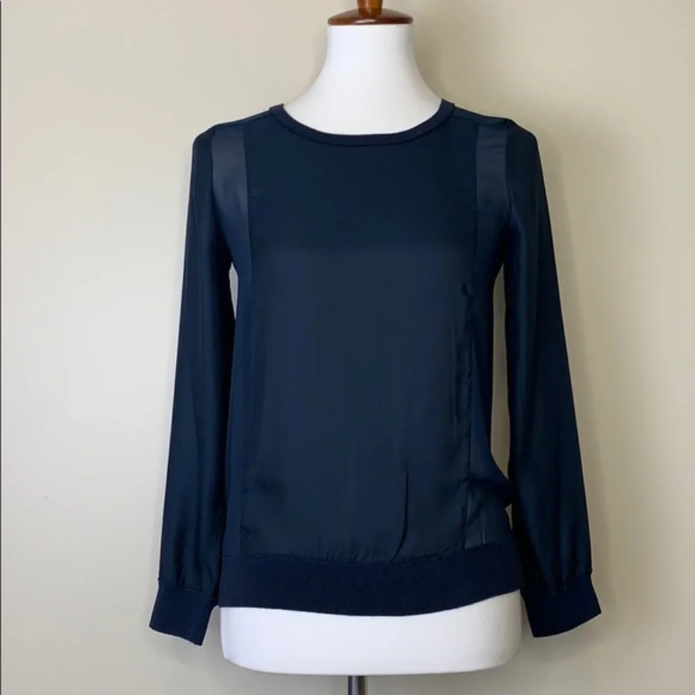 VINCE Coastal Sheer Panel Longsleeve Big Girls Top